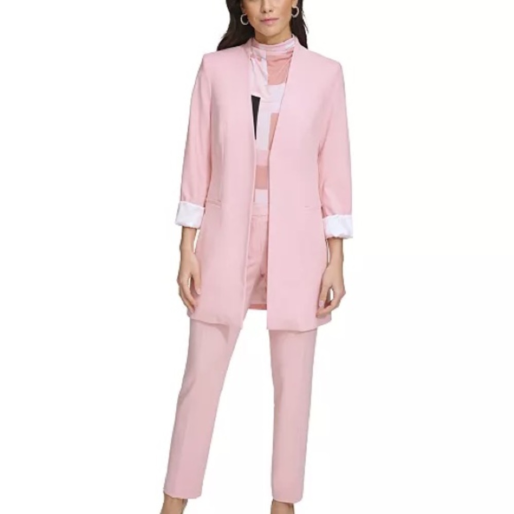 Calvin Klein Pink Longline Blazer & Trousers Set